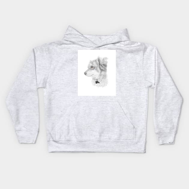 Miniature Australian Shepard Kids Hoodie by Caildis Arts